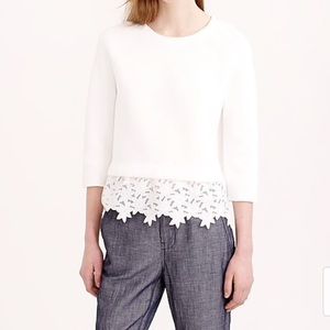 NWOT J crew eyelet panel sweater